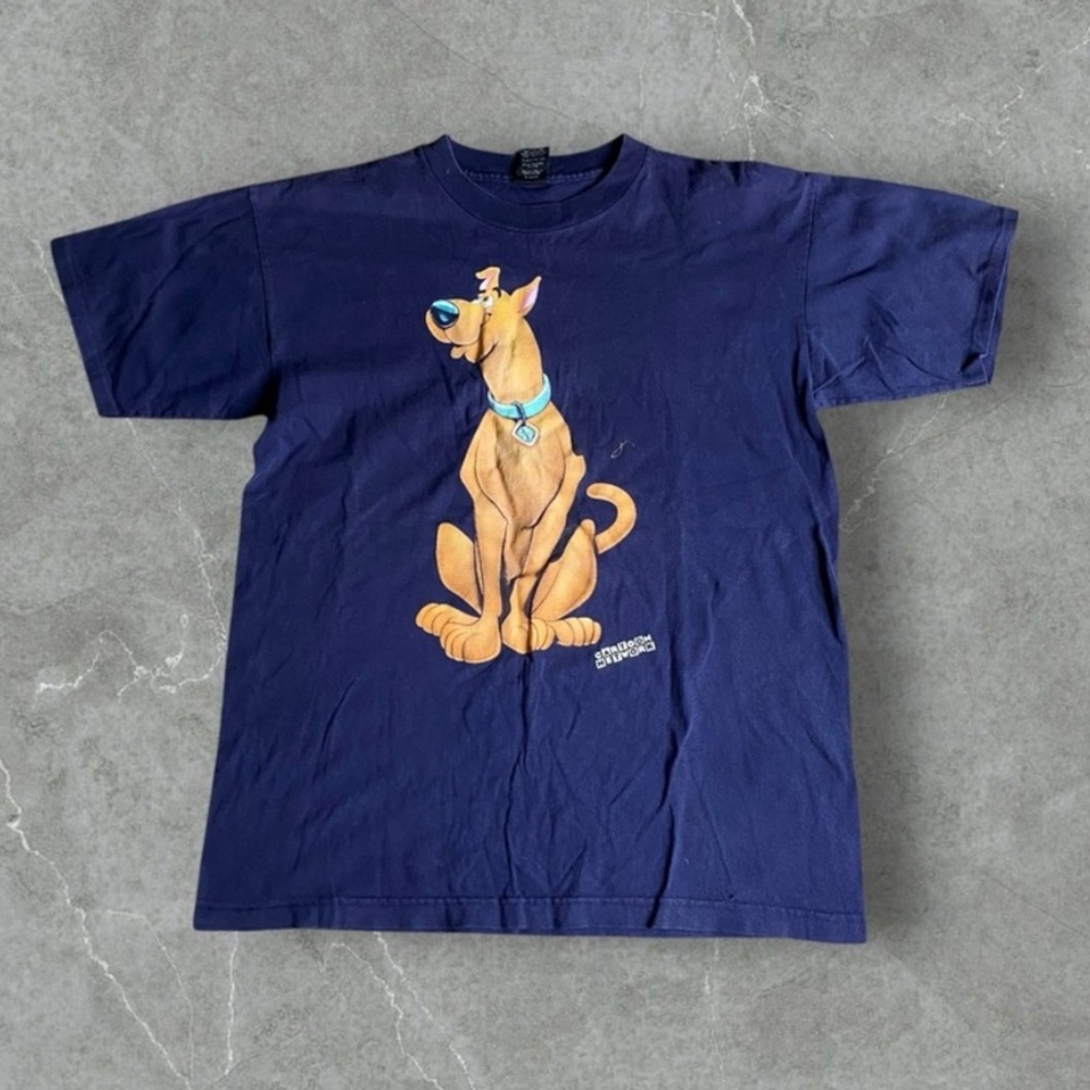 Vintage Scooby Doo‎ Shirt Mens Large Navy Blue 90s Cartoon Network Rare Shadow